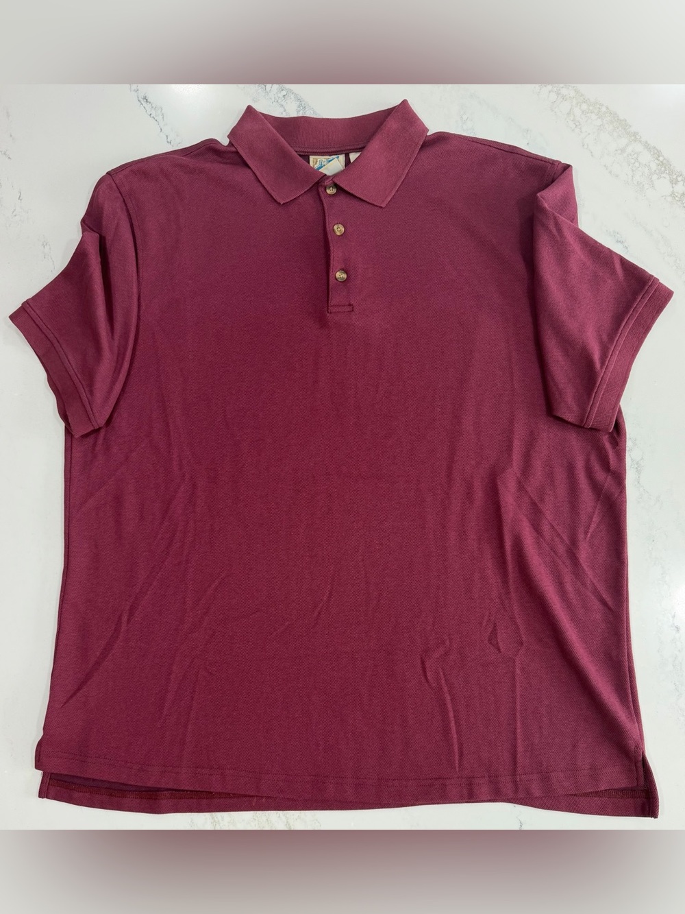 TravelSmith - Men’s Short Sleeve Polo Shirt | Burgundy | Size XL | Vintage